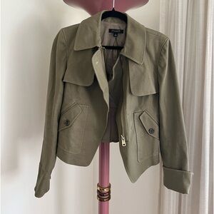 Ann Taylor cropped khaki military jacket